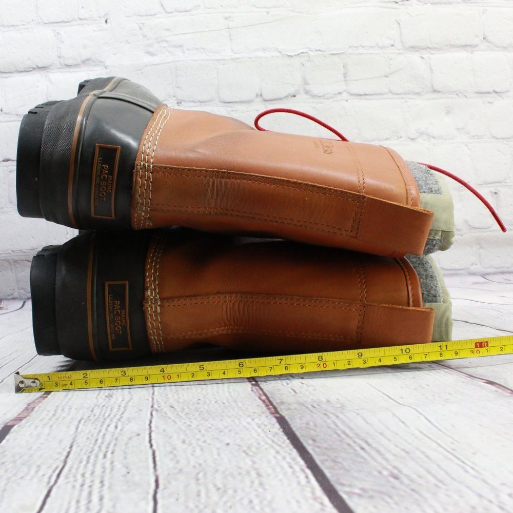 LL BEAN Maine PAC Boots Snow Felt Pack Leather Rubber Boots M 8.5-9 / L 10-10.5 - Picture 10 of 11
